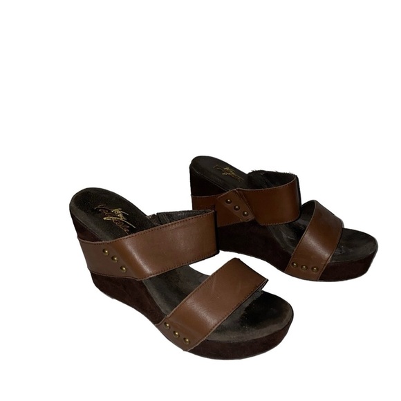 Very Volatile Karma Women Open Toe Wedge Platform Sandal Brown Slip-On Casual - Picture 3 of 7